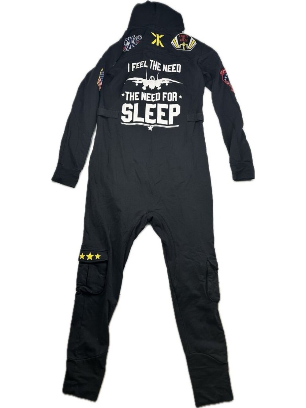 Onepiece Aviator Jumpsuit Top Gun Full Zip Black Cargo Pockets Men's S Norway - Picture 3 of 14